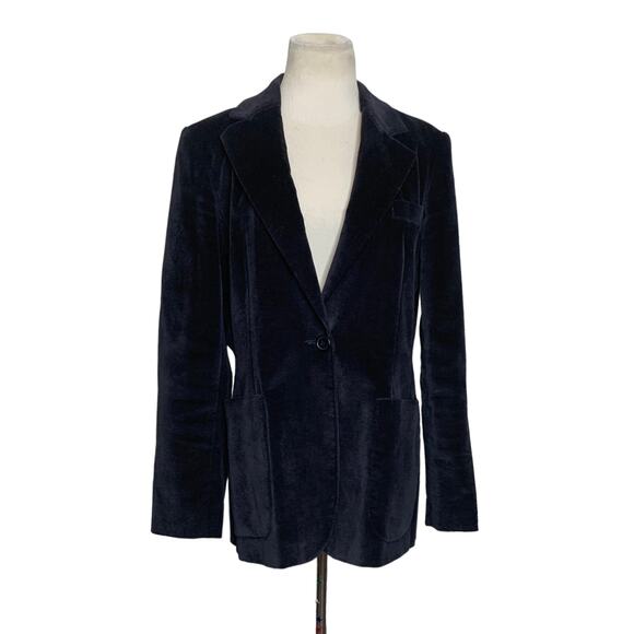 Harve Benard black velour one button blazer size 10 - Picture 1 of 9